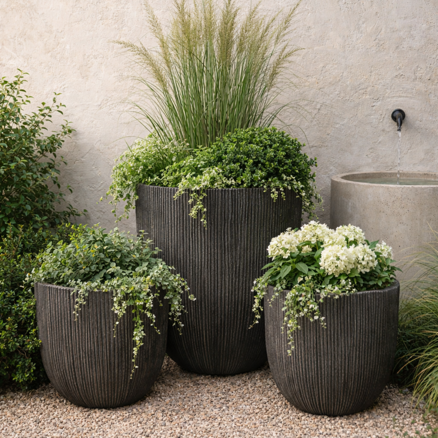 Dufferin Curved Planter - Vintage Black