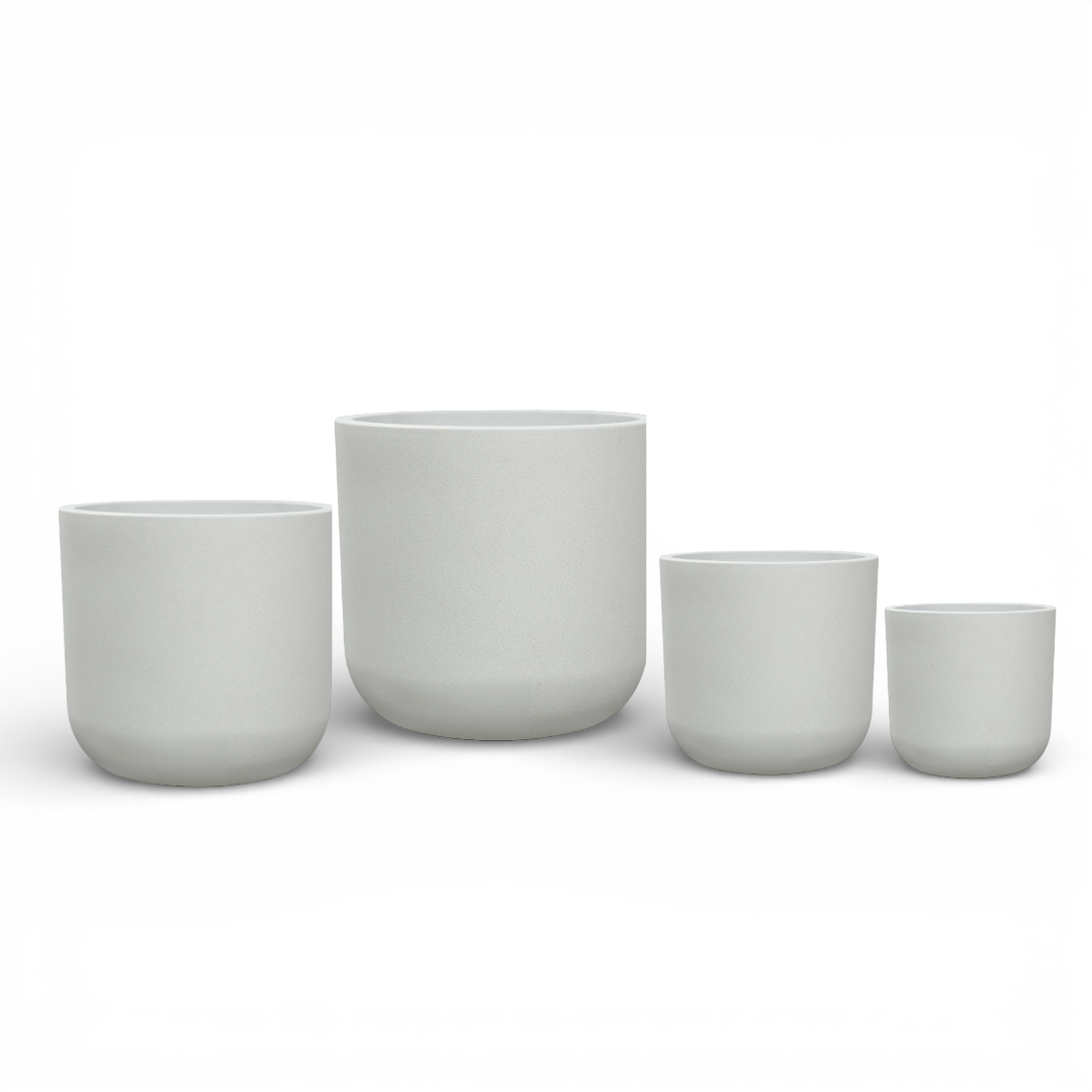 Harvest Cylinder Planter w/ Tray - Chalk Beige