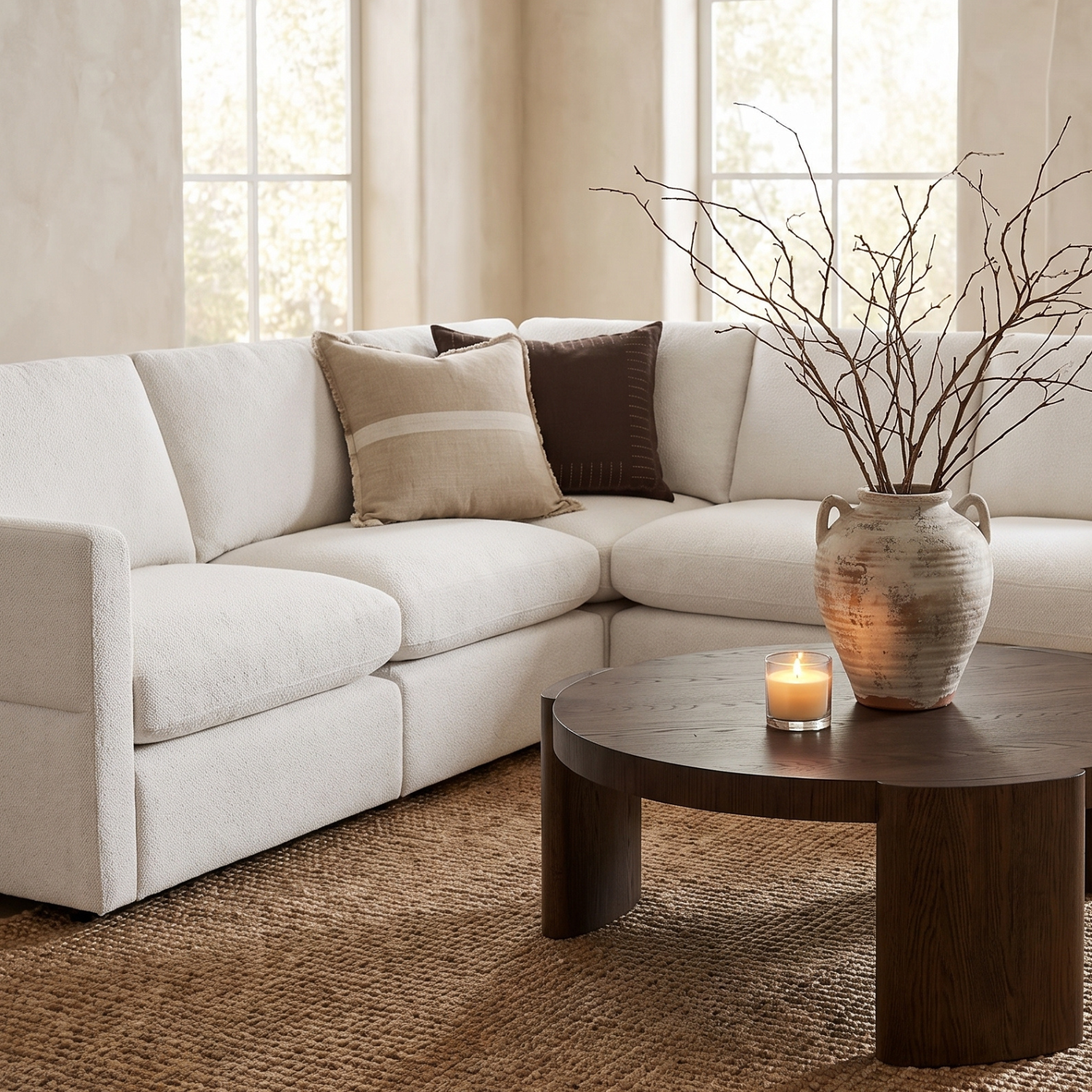 Sauveur L-Shape Sectional - Crypton® Nomad Snow