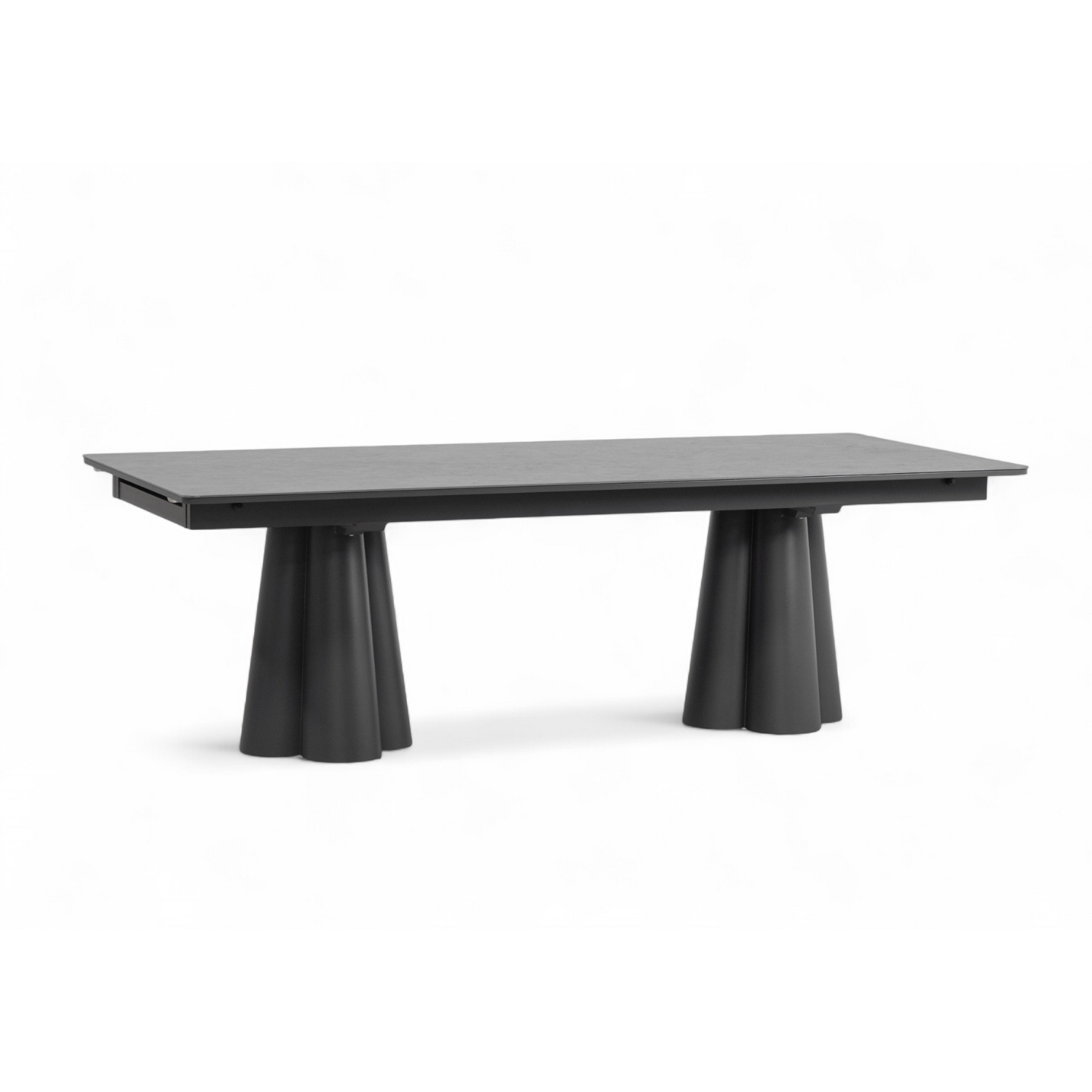 Grove Ceramic Extension Dining Table - Charcoal