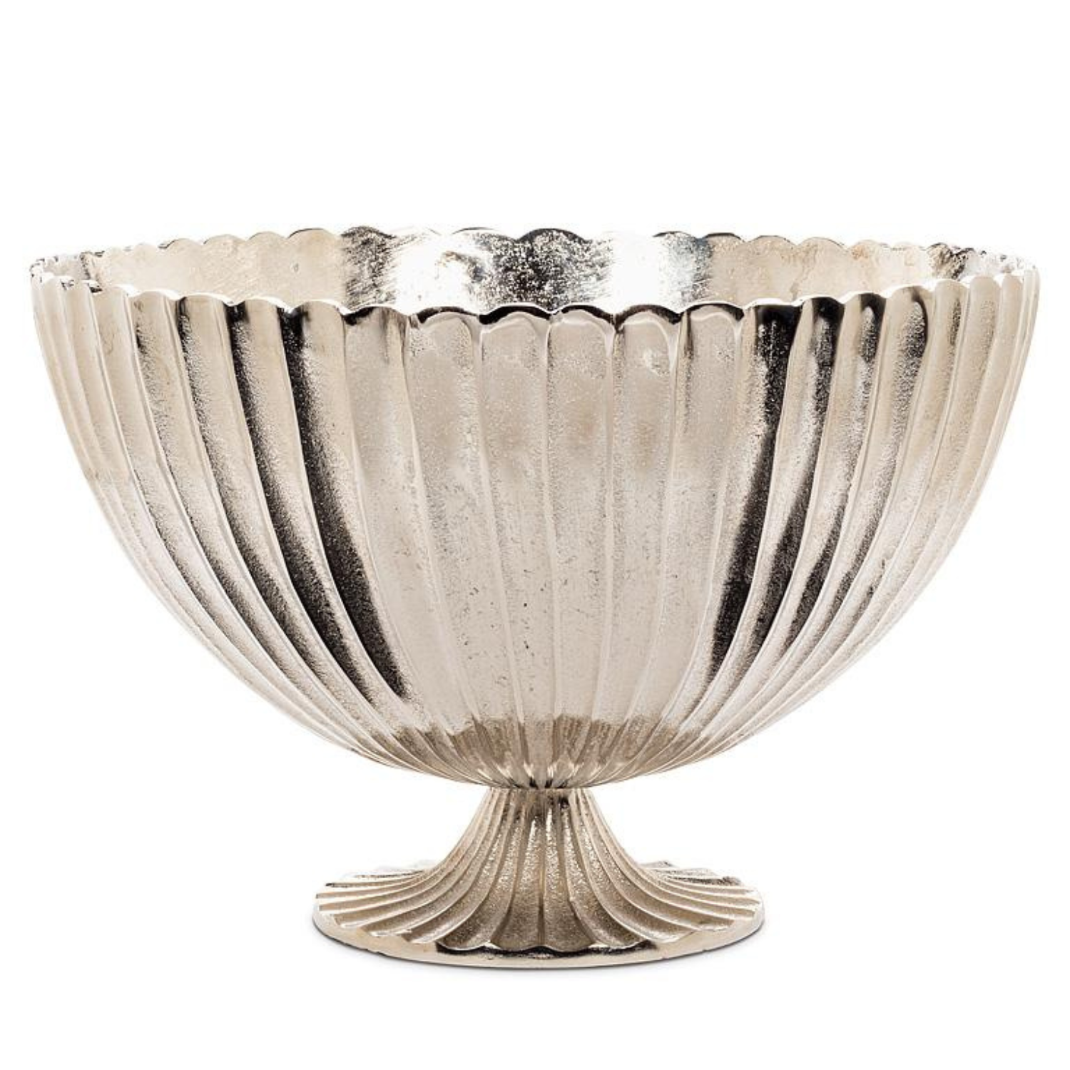 Nickelplated Fluted Scalloped Bowl