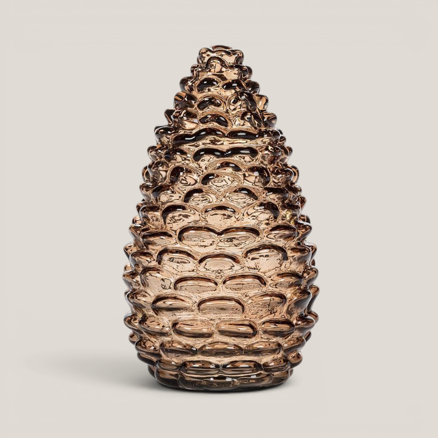 Pinecone Amber Glow Glass LED Light