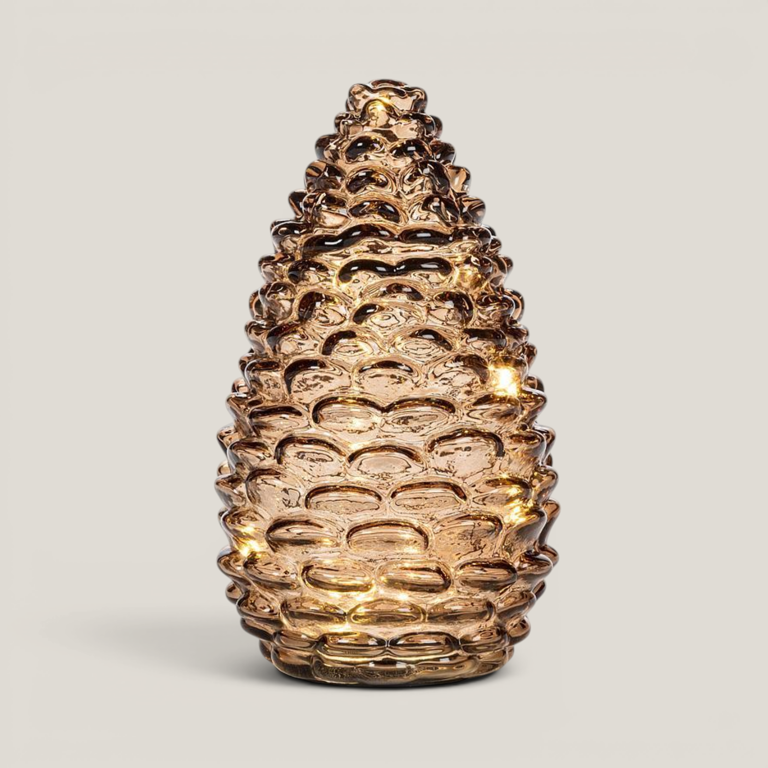 Pinecone Amber Glow Glass LED Light