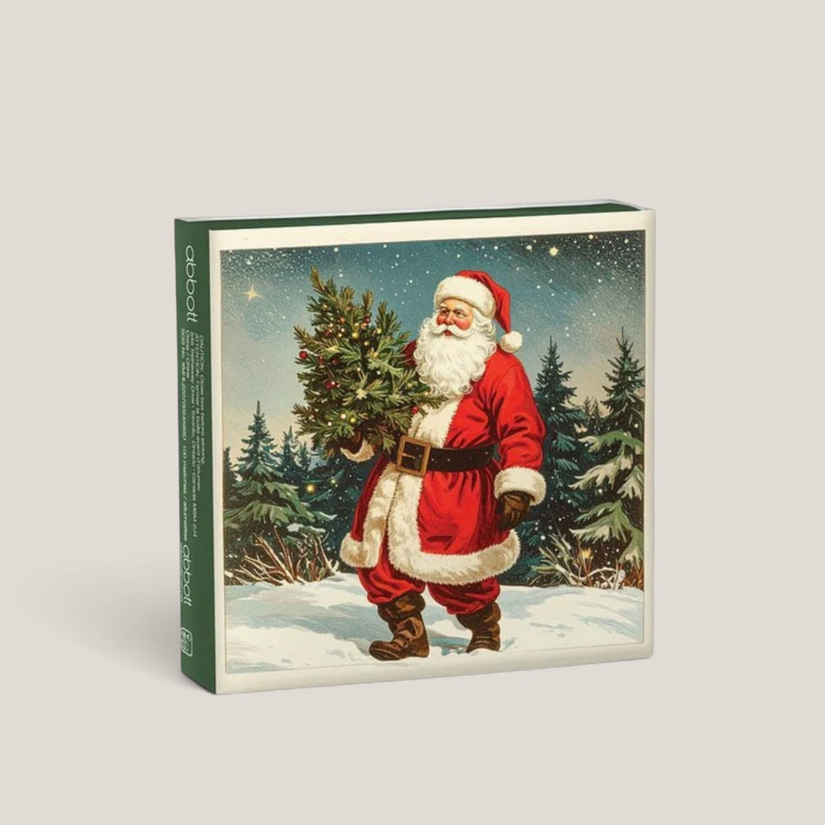 Evergreen Santa Fireplace Matchbox