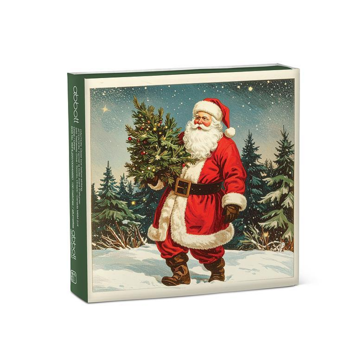 Evergreen Santa Fireplace Matchbox