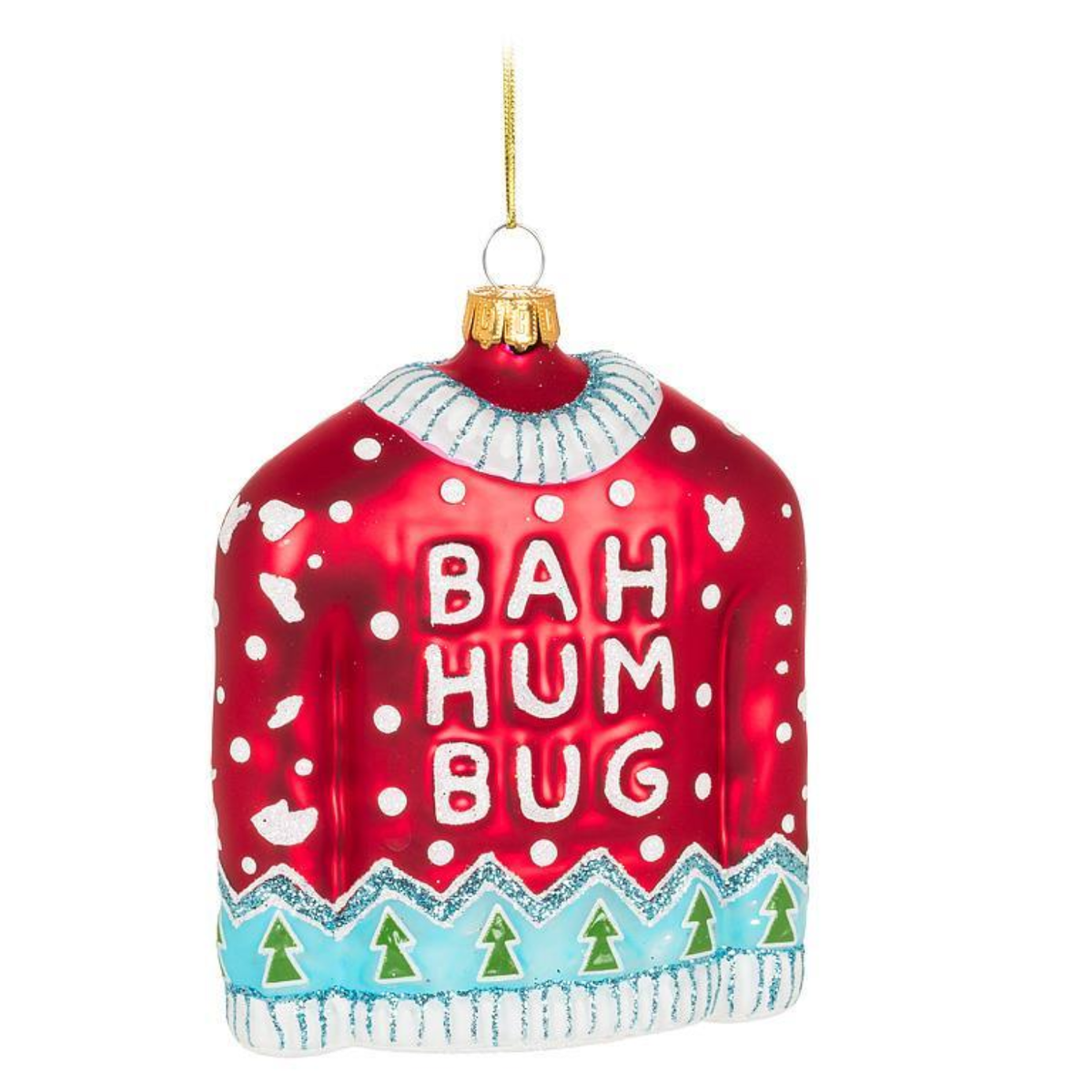 Bah Hum Bug Vibes Glass Ornament
