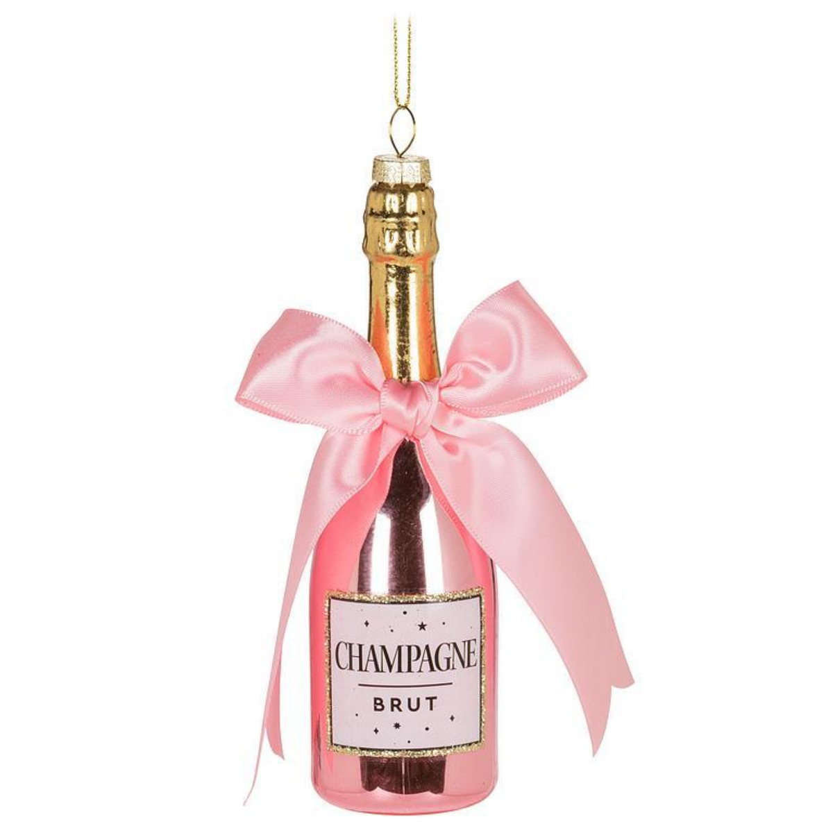 Champagne Cheers Glass Ornament