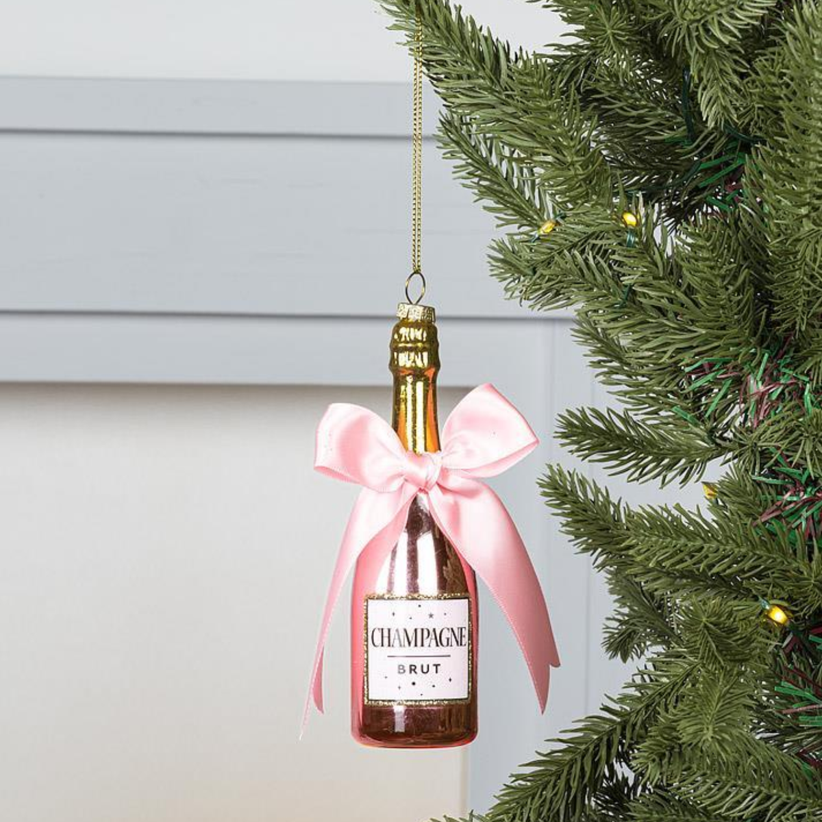 Champagne Cheers Glass Ornament