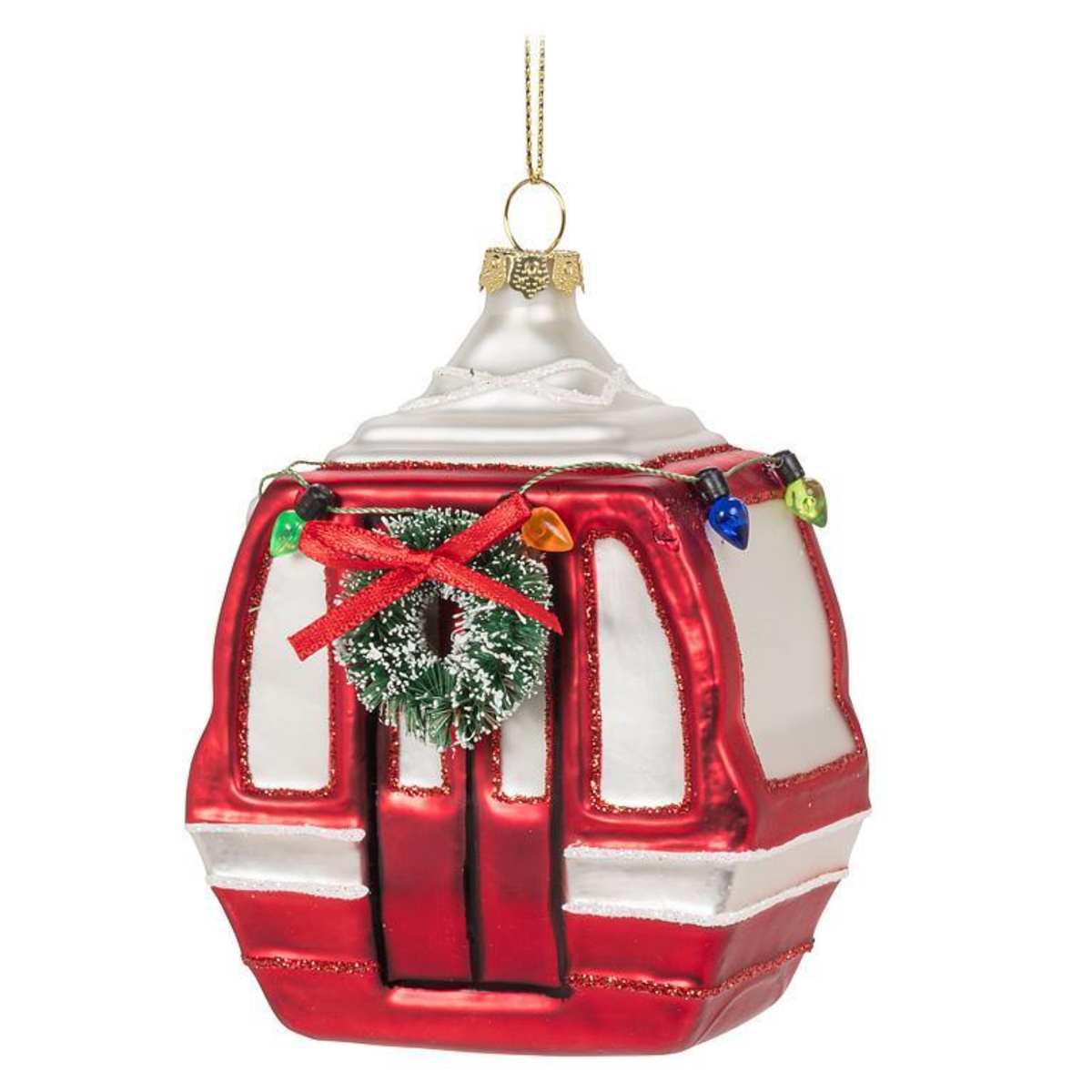 Winter Gondola Glass Ornament