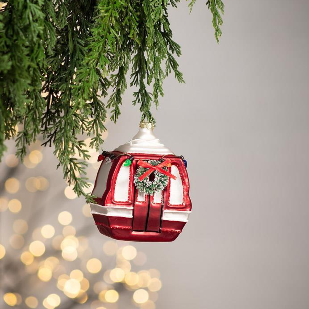 Winter Gondola Glass Ornament