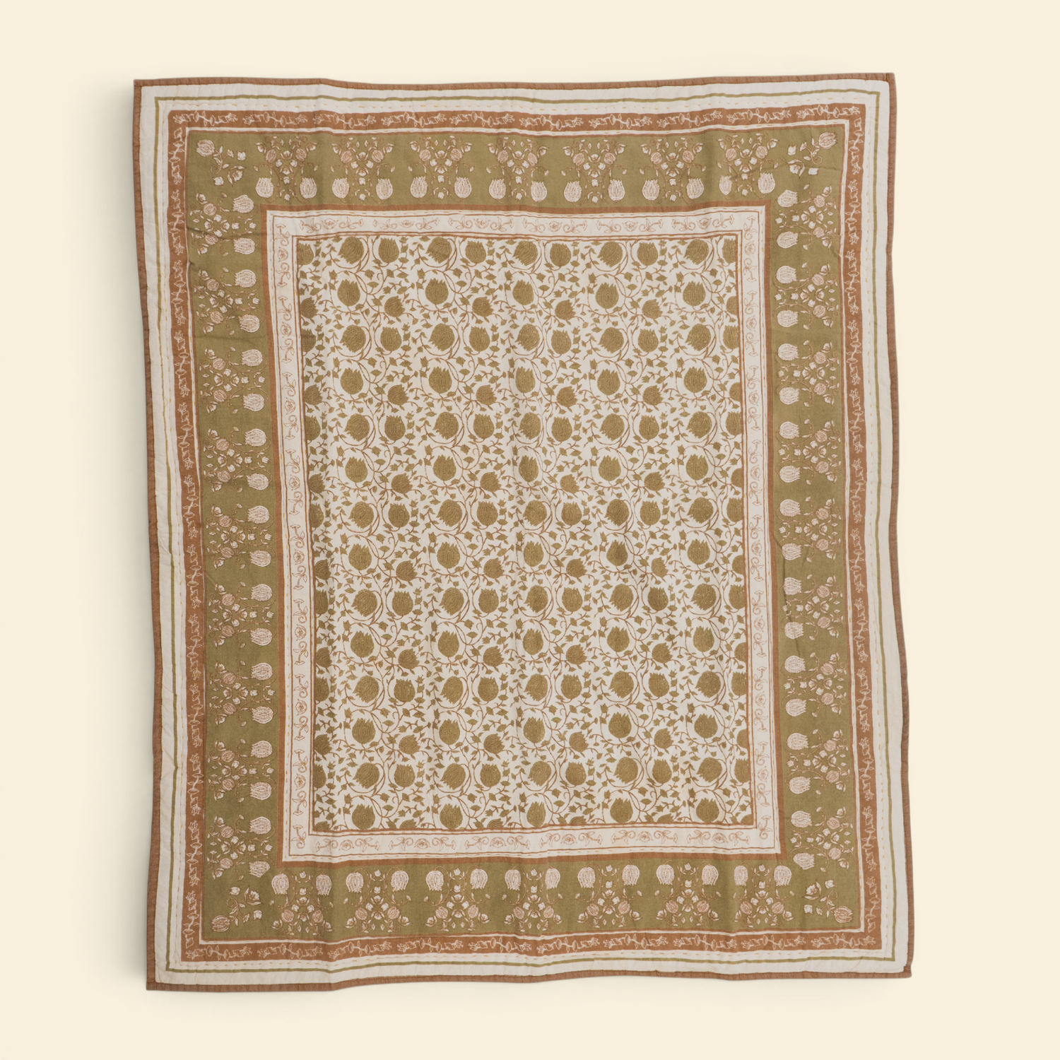 Maison Jardin Verdant Garden Quilted Throw