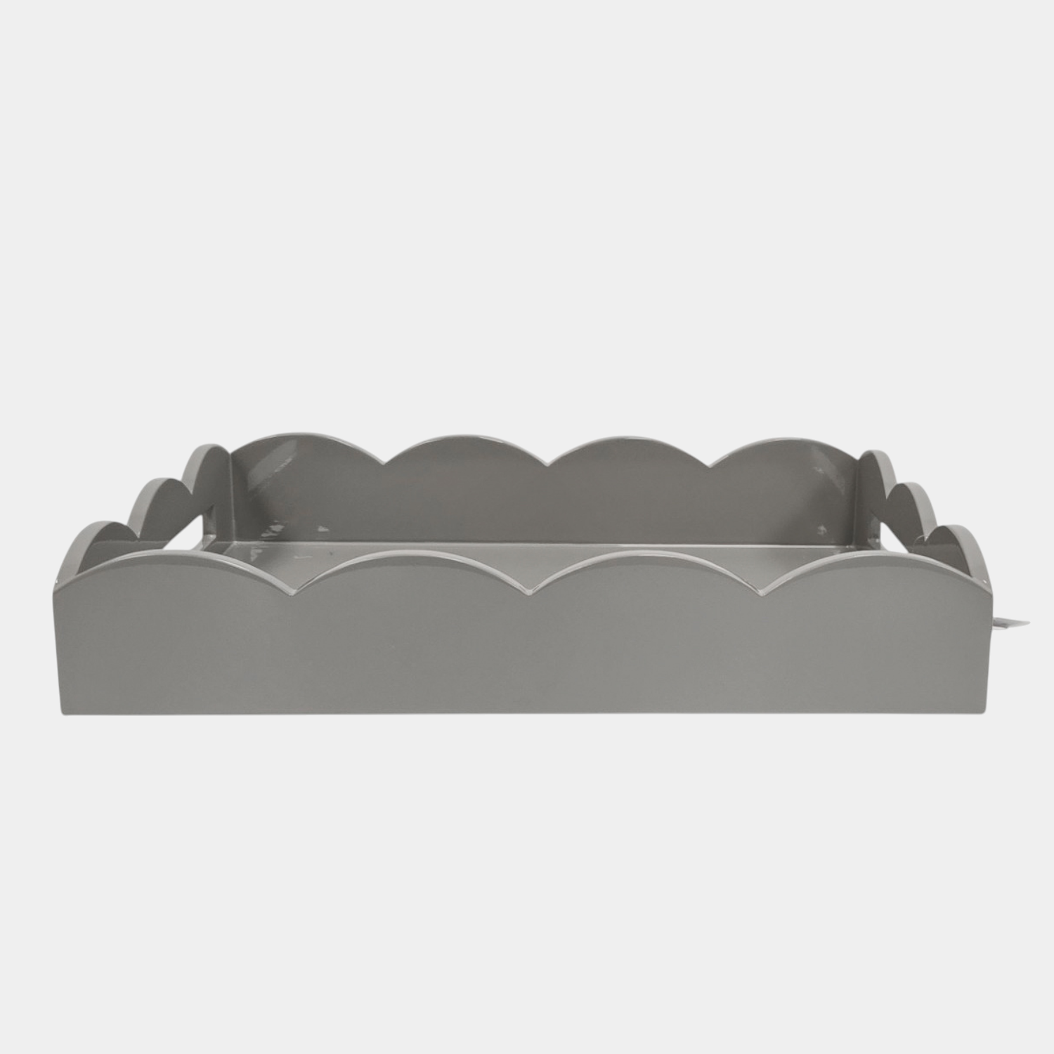 Lacquer Rectangle Scalloped Tray - Chiffon