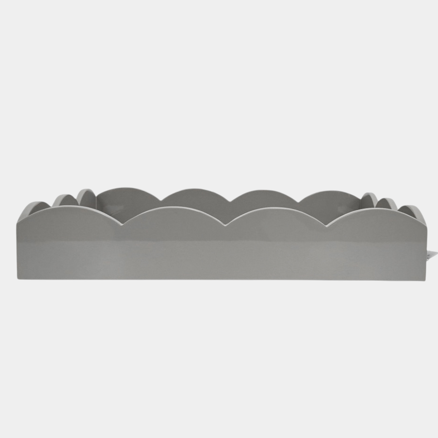 Lacquer Rectangle Scalloped Tray - Chiffon