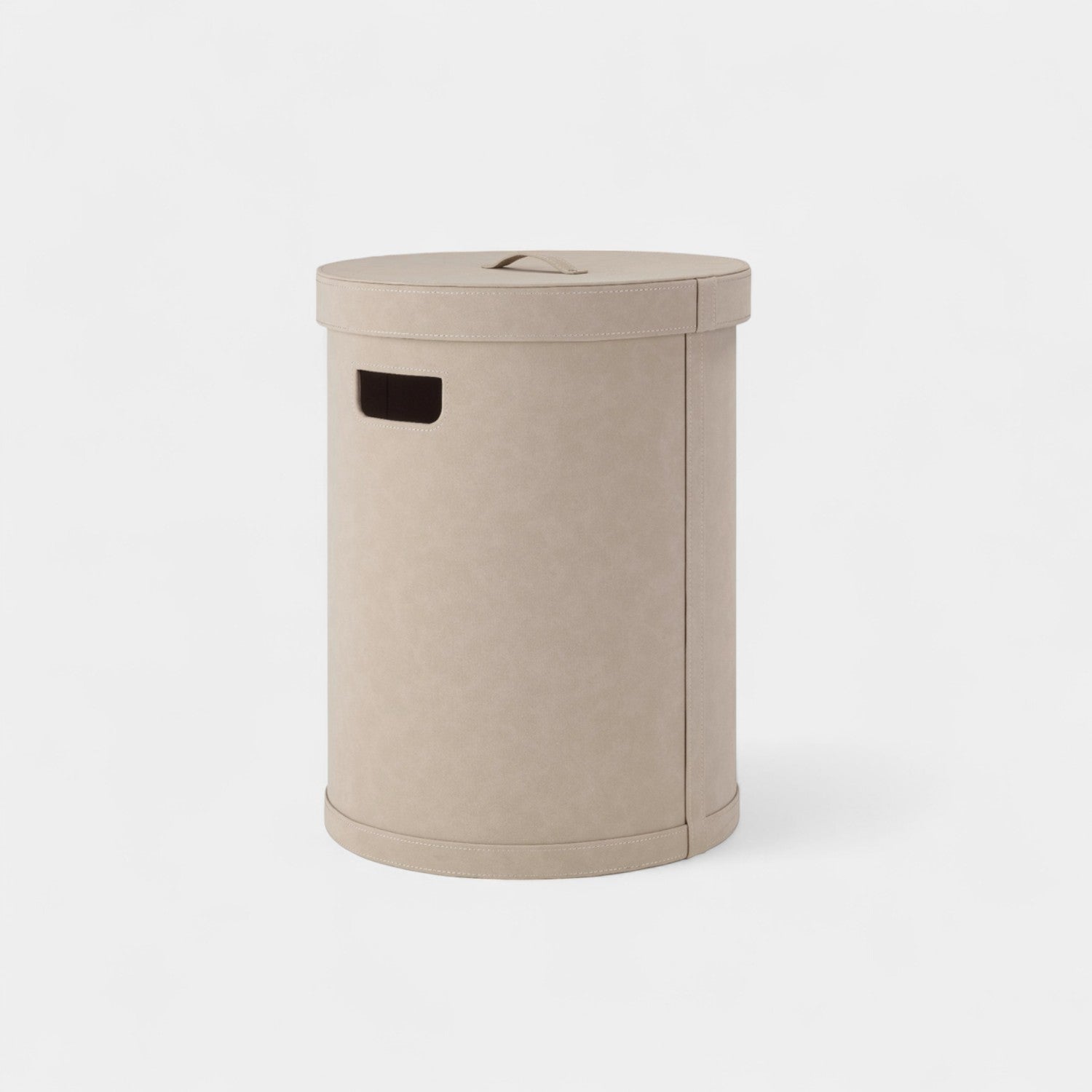 Faux Suede 50L Storage Basket W/Lid - Nomad Tan