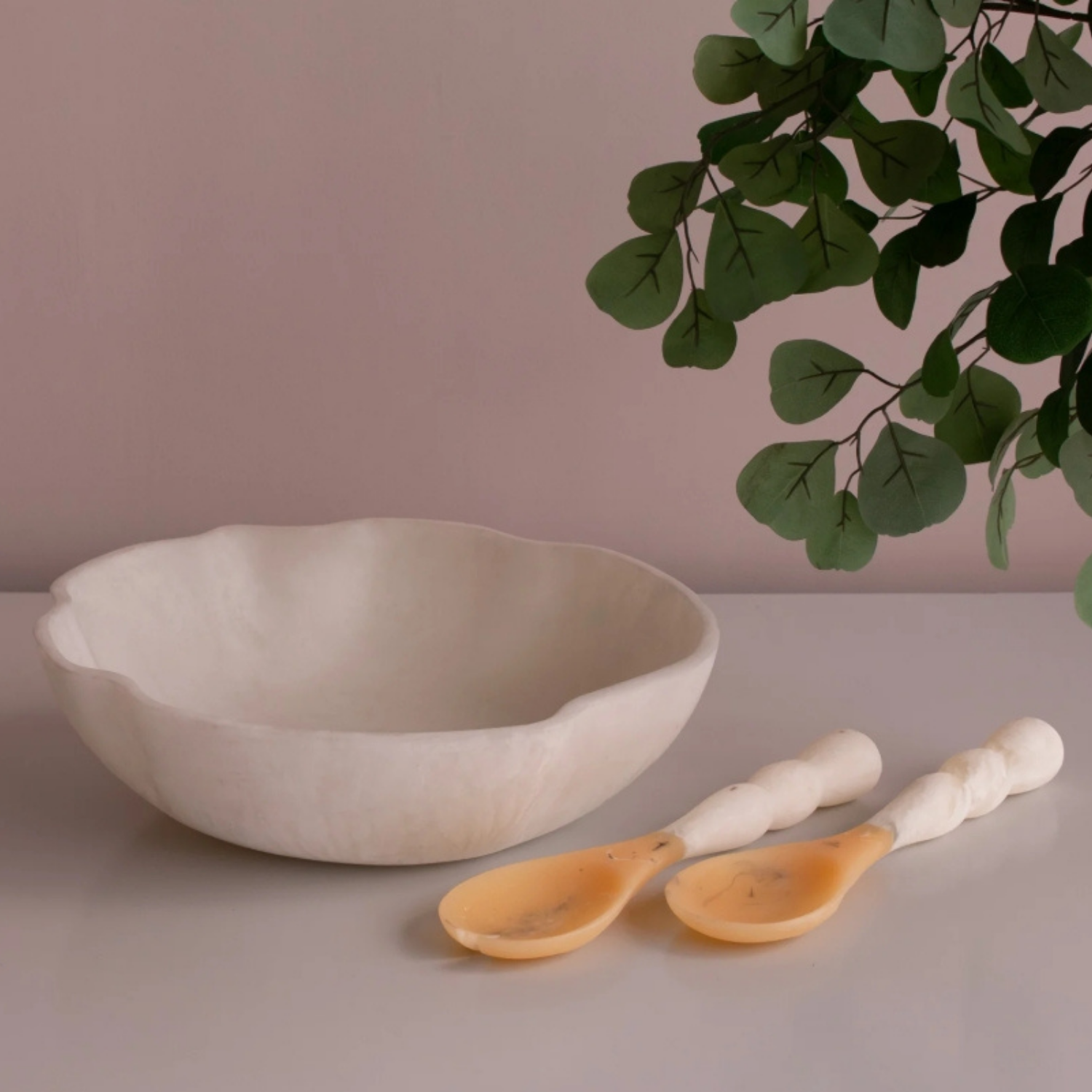 Resin Rio Coconut Salad Servers (Set of 2)