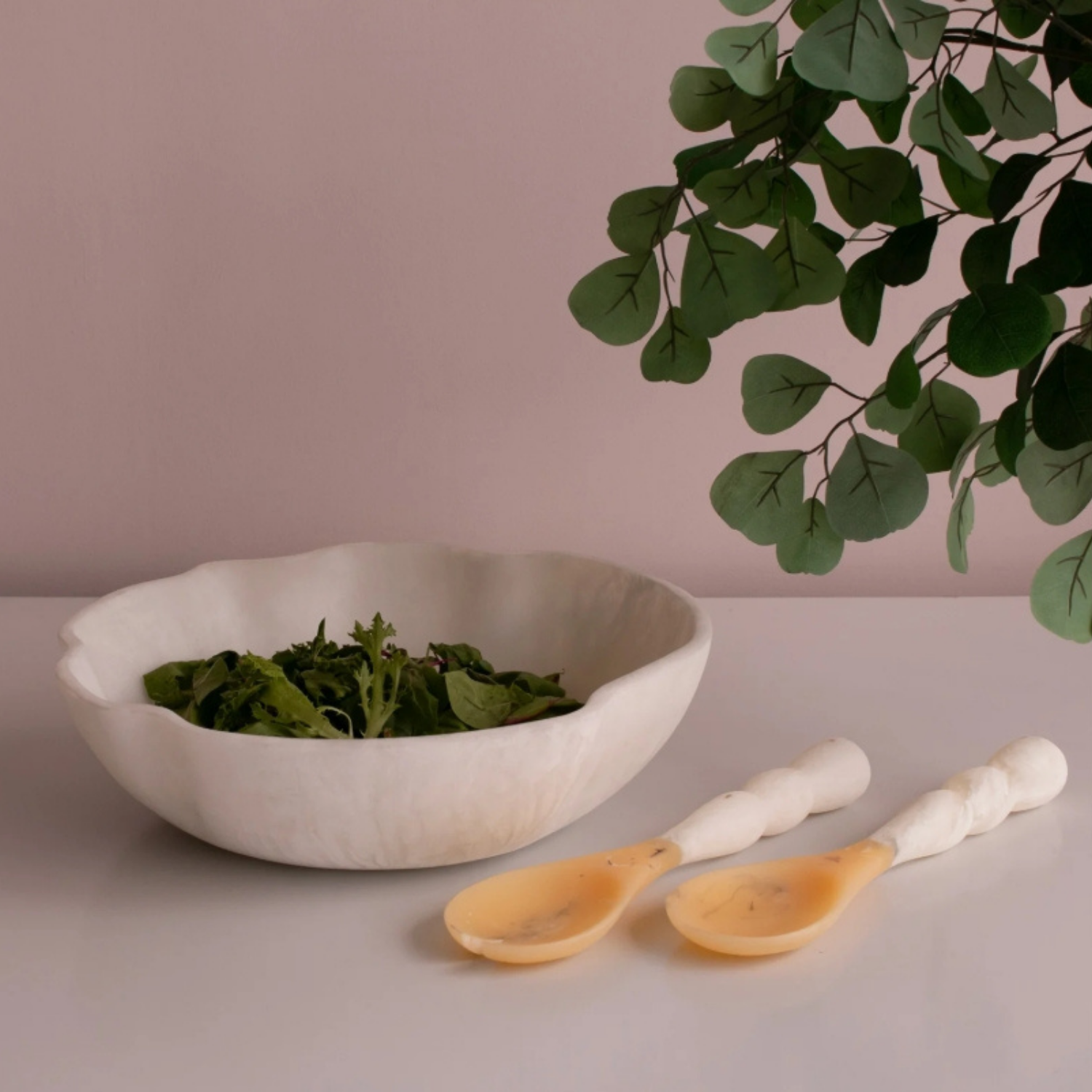 Resin Rio Coconut Salad Servers (Set of 2)