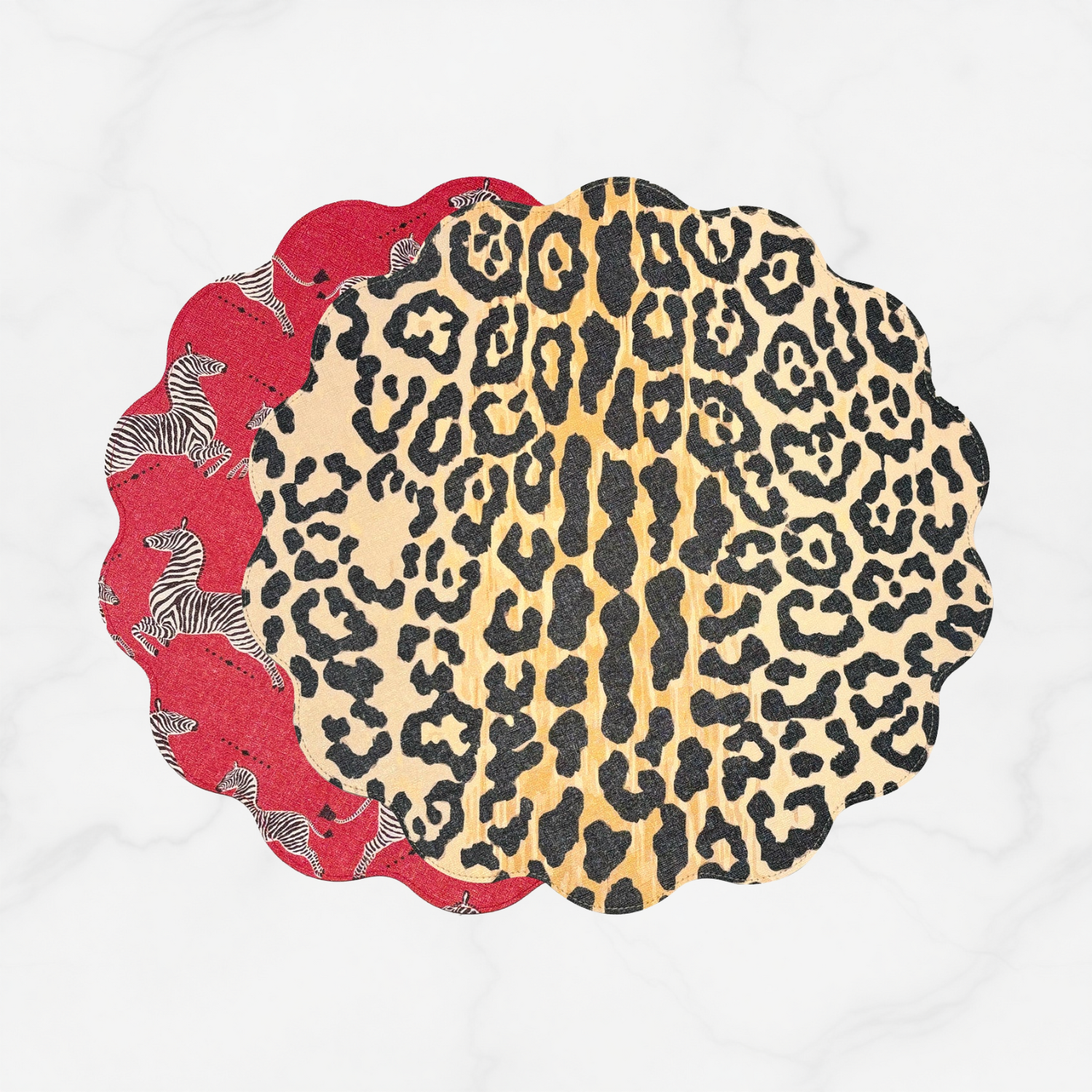 Safari Reversible Scallop Placemat (Set of 4)