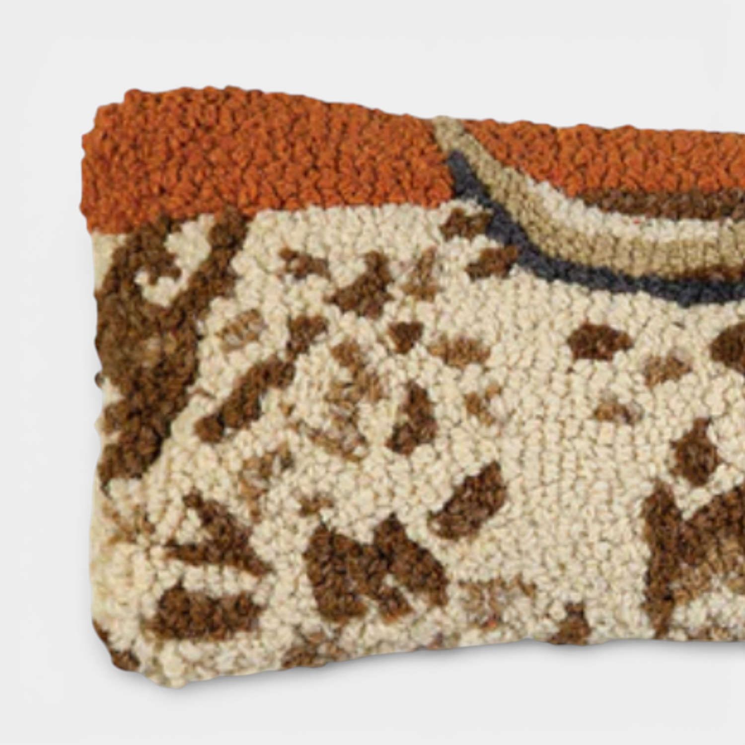 Western Steer Wool Kidney Toss Pillow