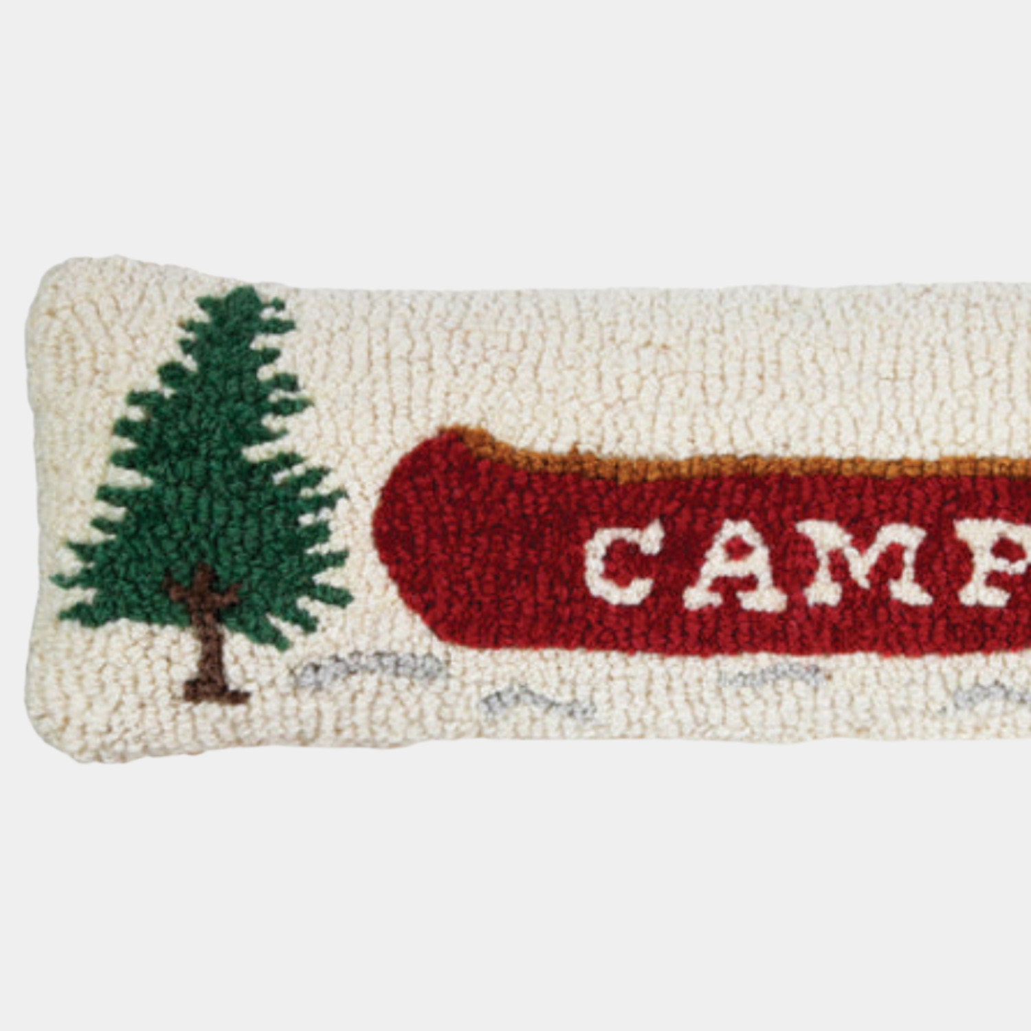 Cozy Canoe Wool Kidney Toss Pillow