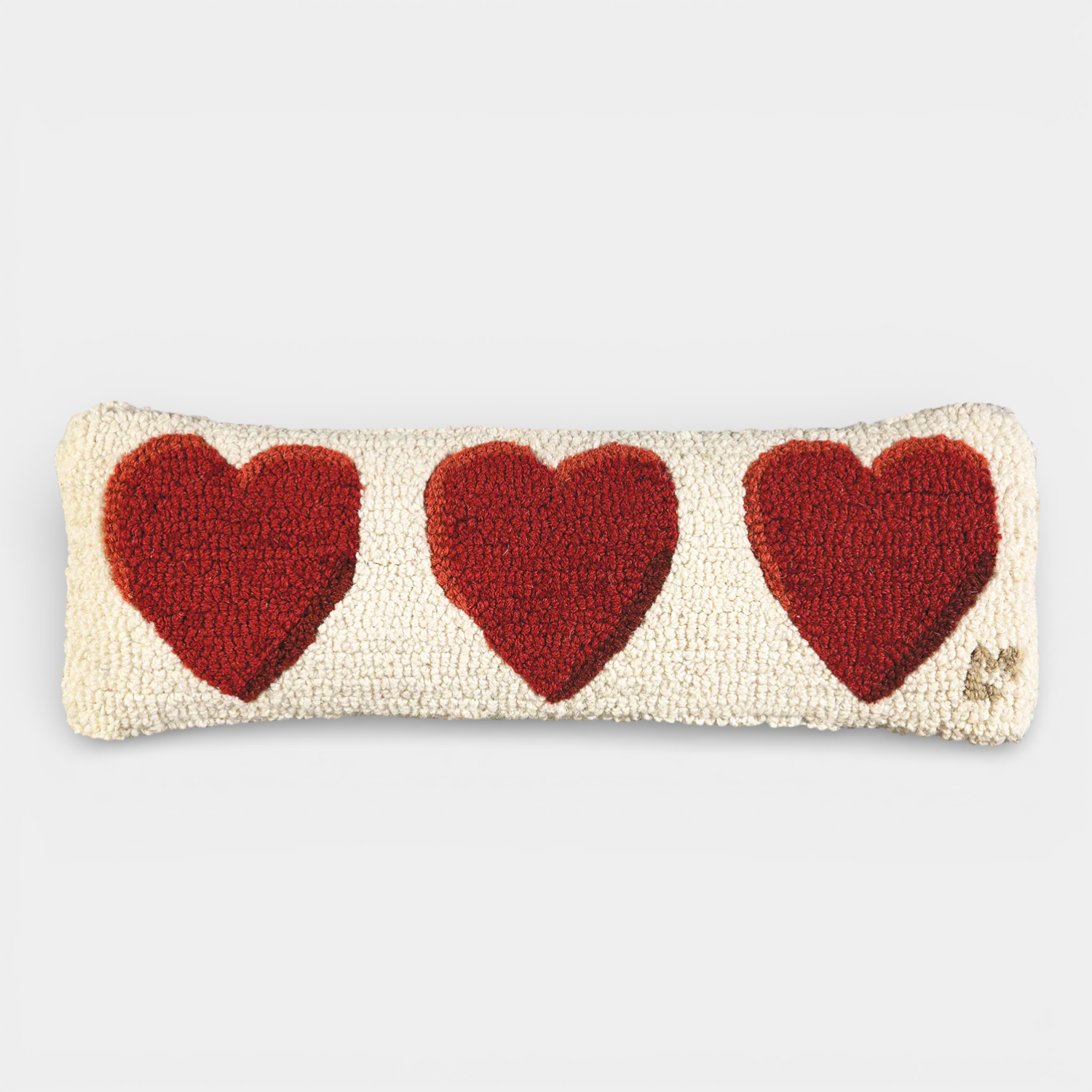 Sweetheart Trio Wool-Hooked Lumbar Pillow