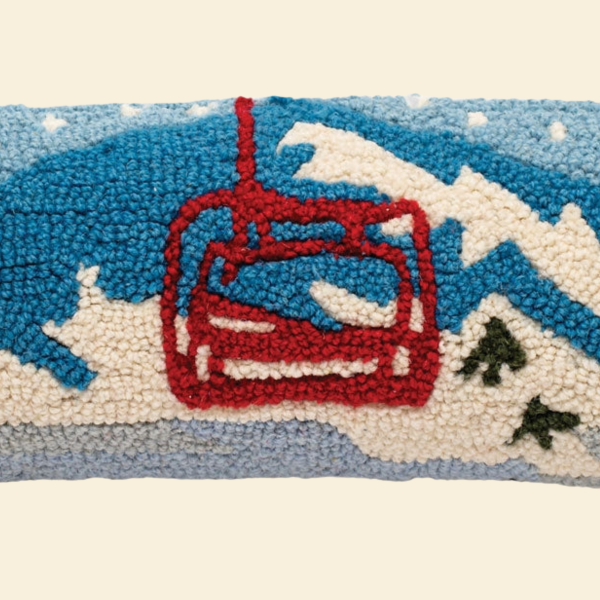 Gondola Getaway Hooked-Wool Lumbar Toss Pillow