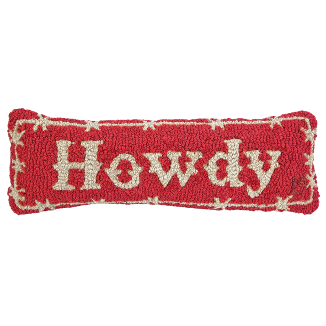 Howdy Wool Kidney Toss Pillow