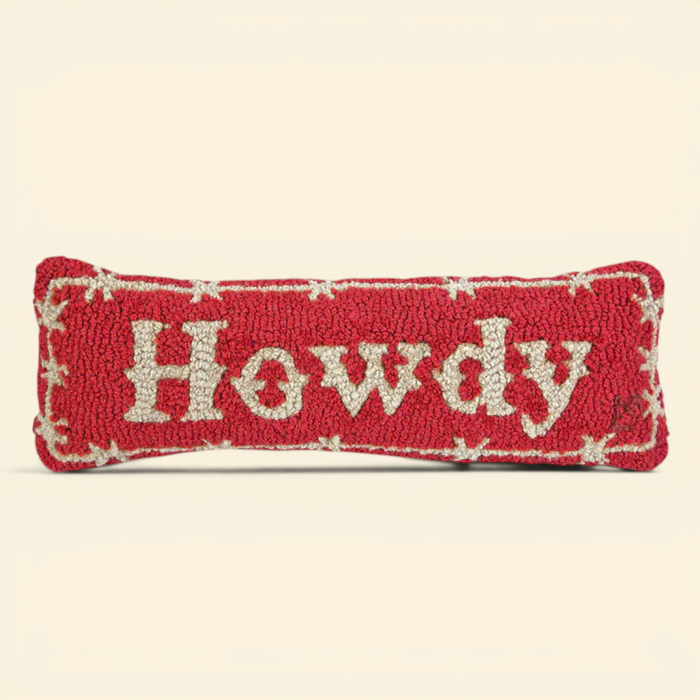 Howdy Wool Kidney Toss Pillow