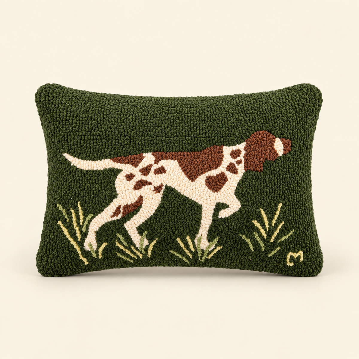 Hunting Hound Wool Kidney Toss Pillow