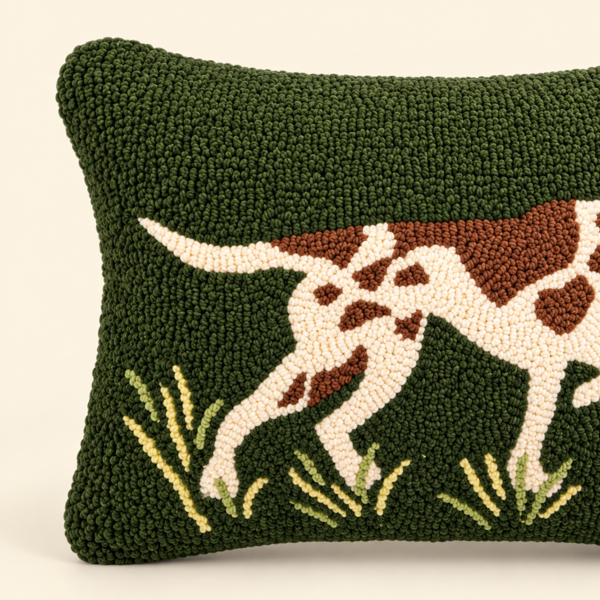 Hunting Hound Wool Kidney Toss Pillow