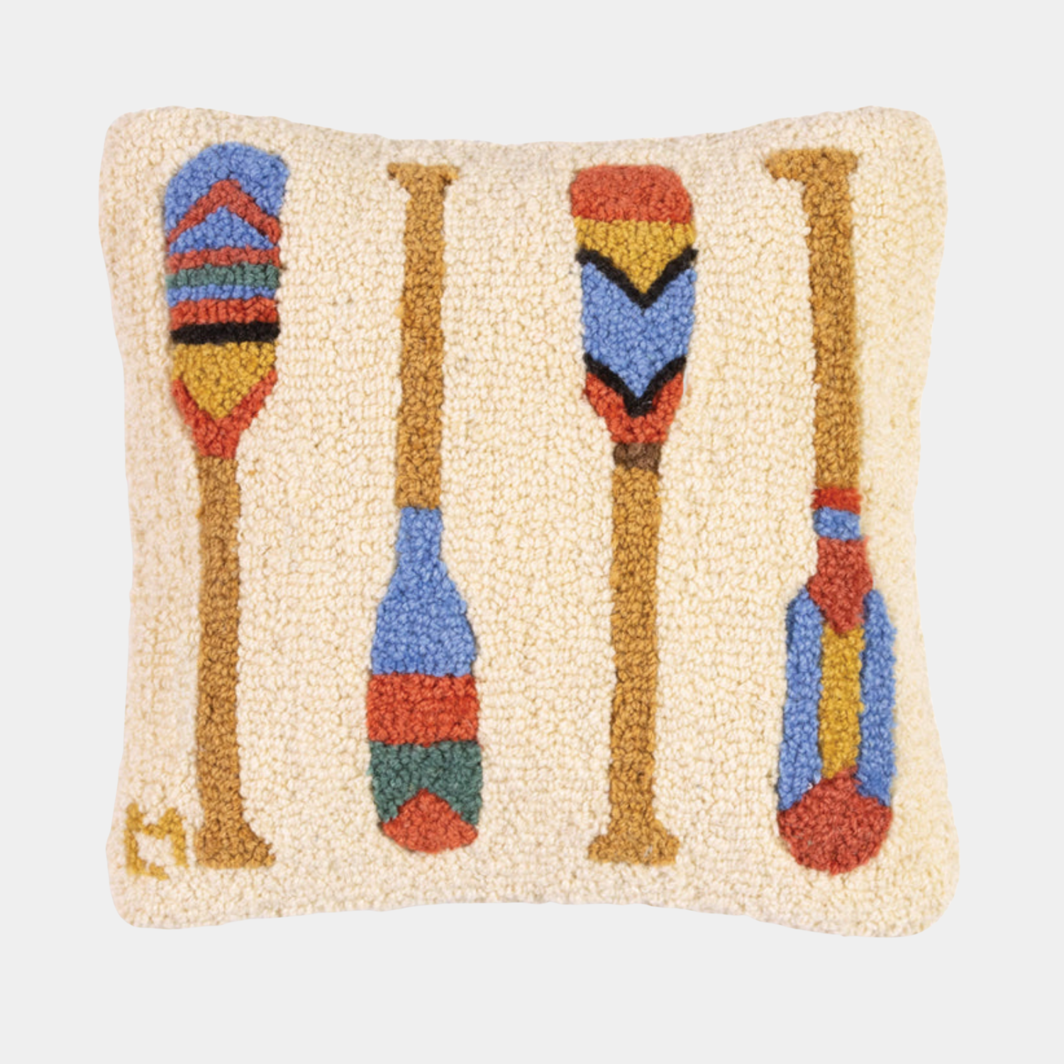 Colourful Coastal Paddles Wool Toss Pillow