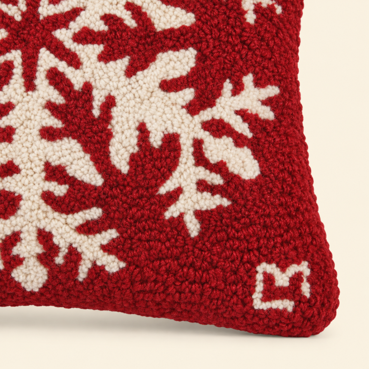 Snowflake Wishes Red - Wool Toss Pillow