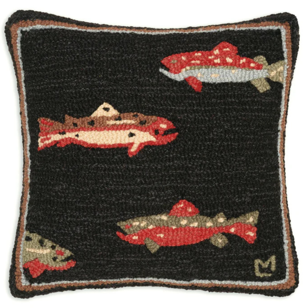 Trout Tread Wool Toss Pillow