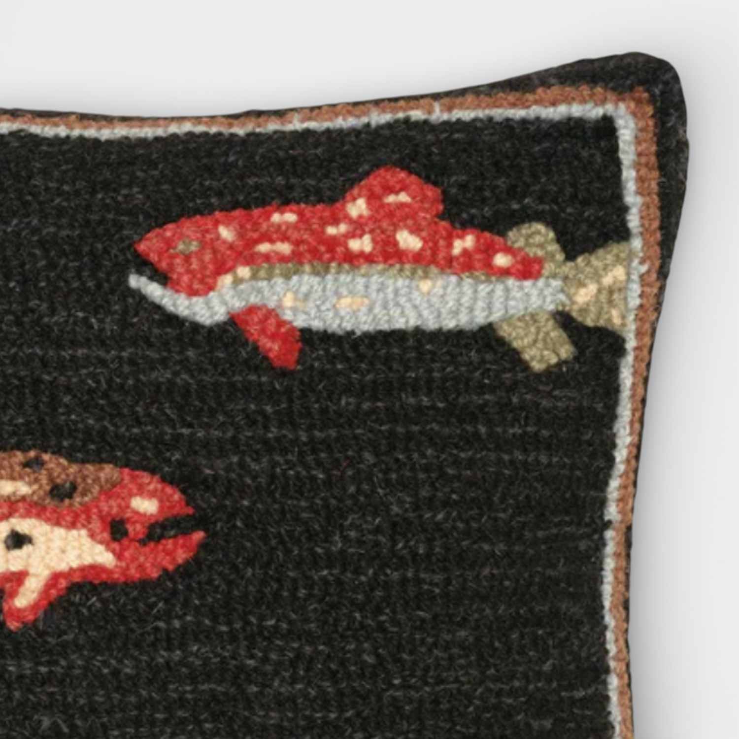 Trout Tread Wool Toss Pillow