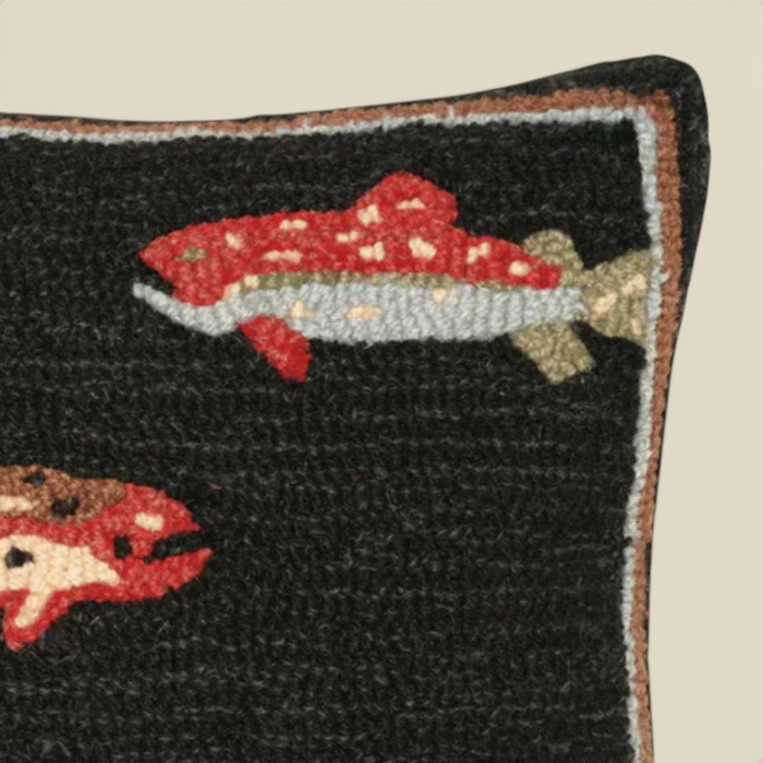 Trout Tread Wool Toss Pillow