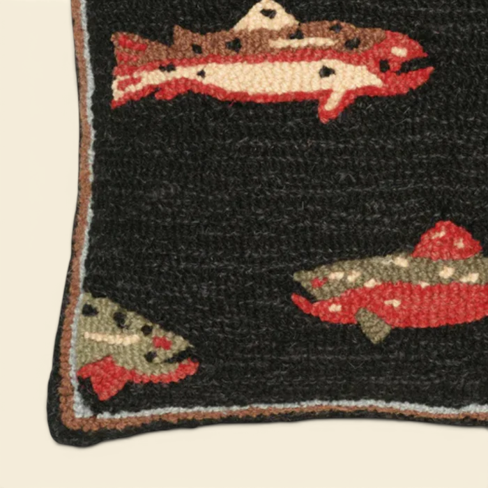 Trout Tread Wool Toss Pillow