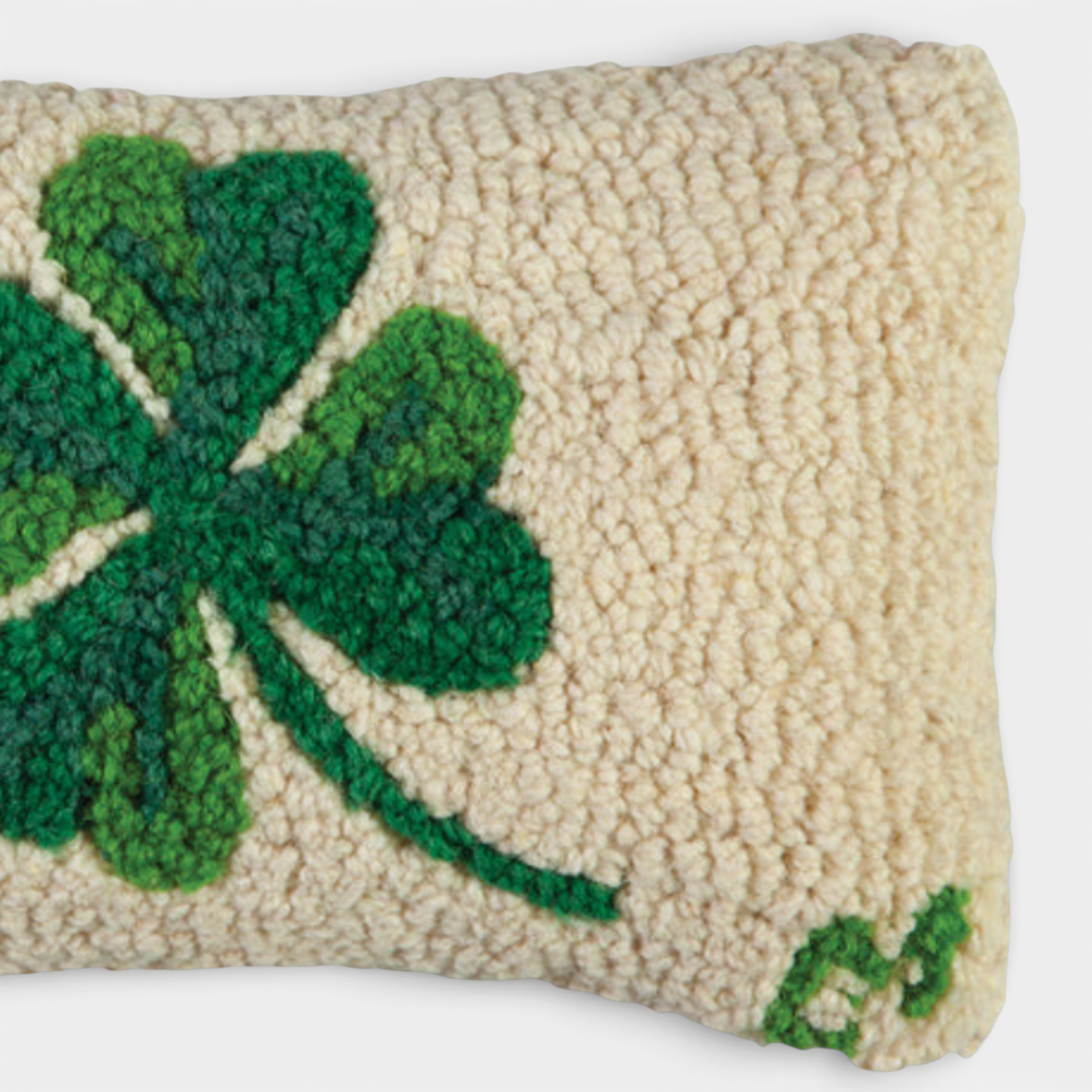 Lucky Clover Wool Kidney Toss Pillow