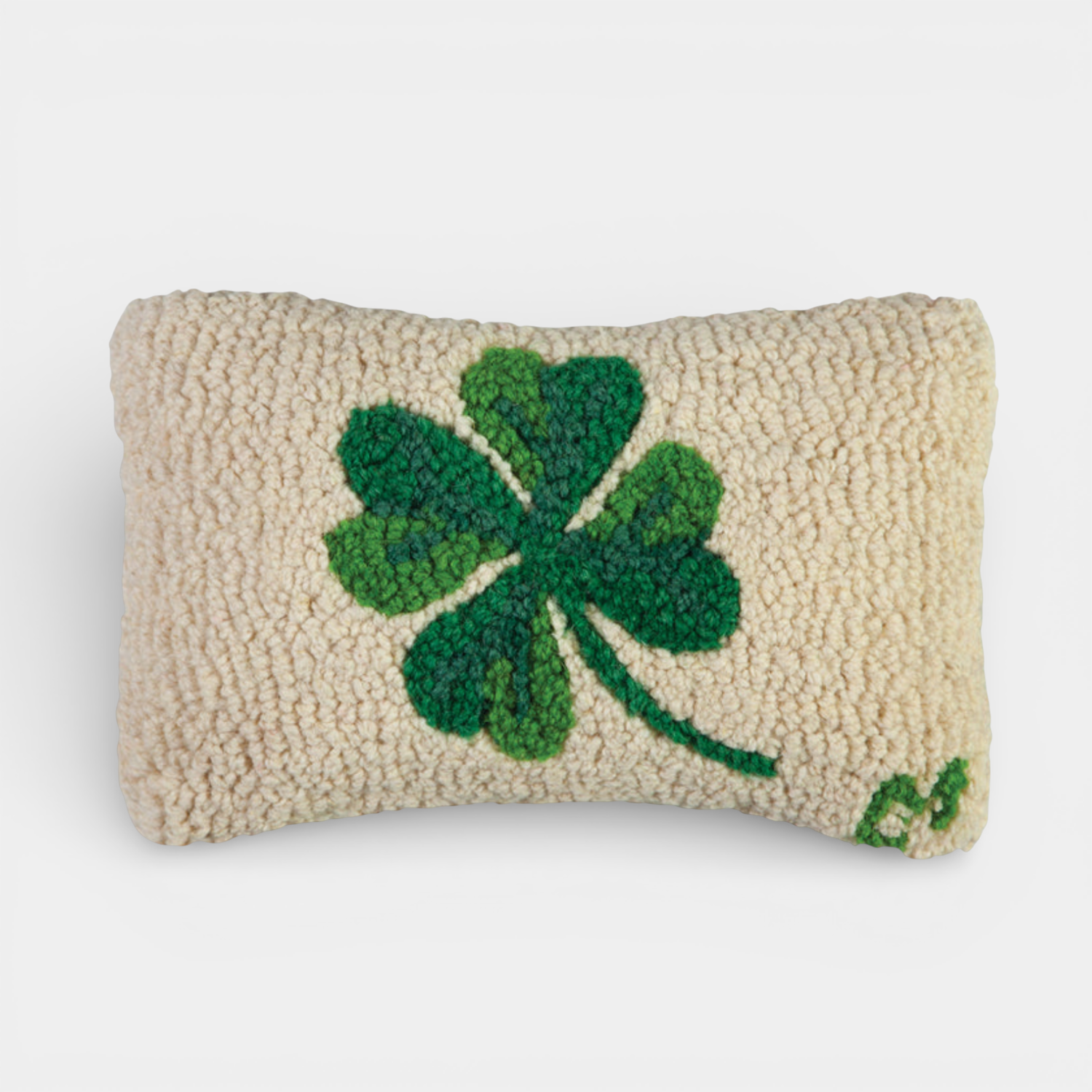 Lucky Clover Wool Kidney Toss Pillow