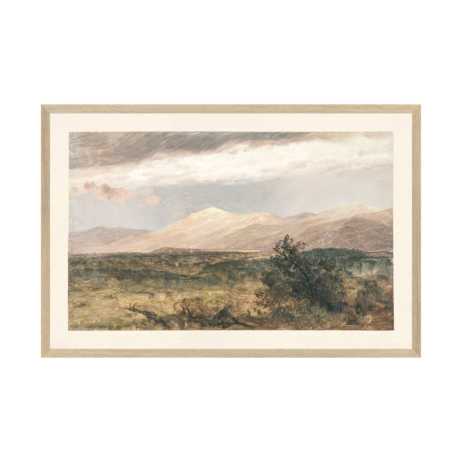 Majestic Sunset Mountainscape Framed Wall Art