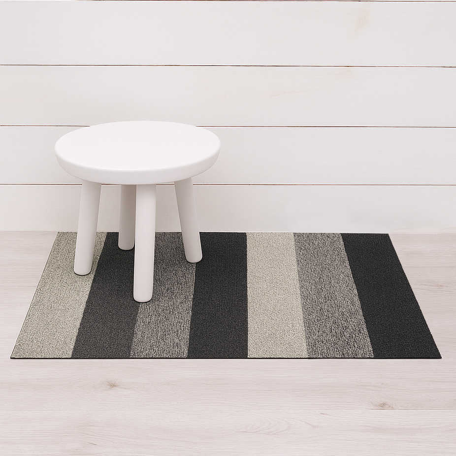 Chilewich Marble Stripe Shag 2x3 Utility Mat - Salt/Pepper