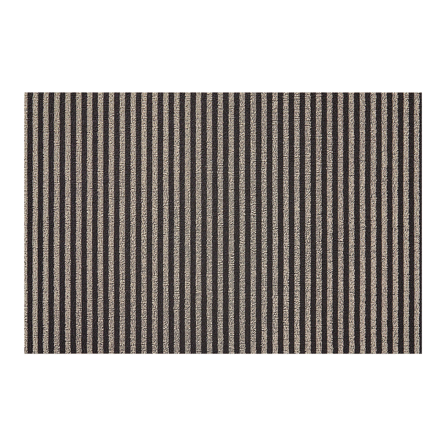 Chilewich Breton Stripe Shag 2x3 Utility Mat - Gravel