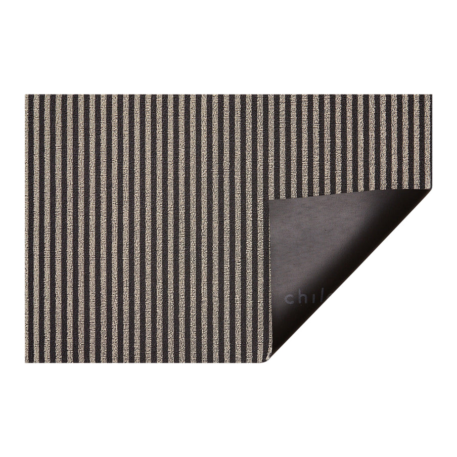 Chilewich Breton Stripe Shag 2x3 Utility Mat - Gravel