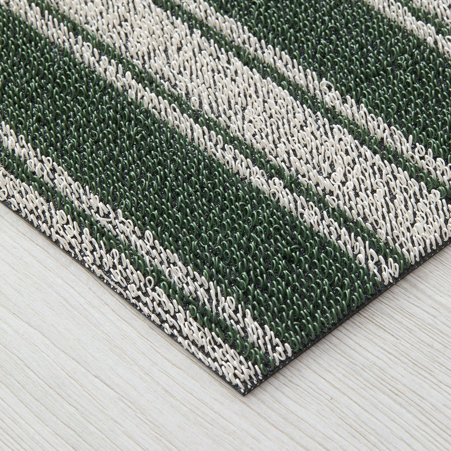 Chilewich Martha Stewart Boardwalk Stripe Shag 2x3 Utility Mat - Fern
