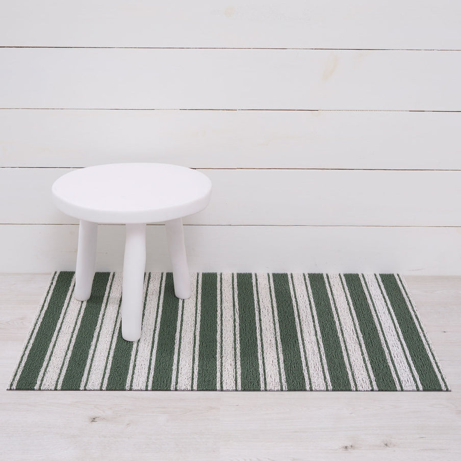 Chilewich Martha Stewart Boardwalk Stripe Shag 2x3 Utility Mat - Fern