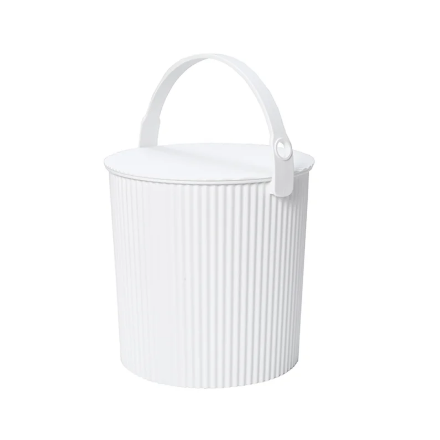 Hachiman Garden Storage Bucket w/ Lid - White