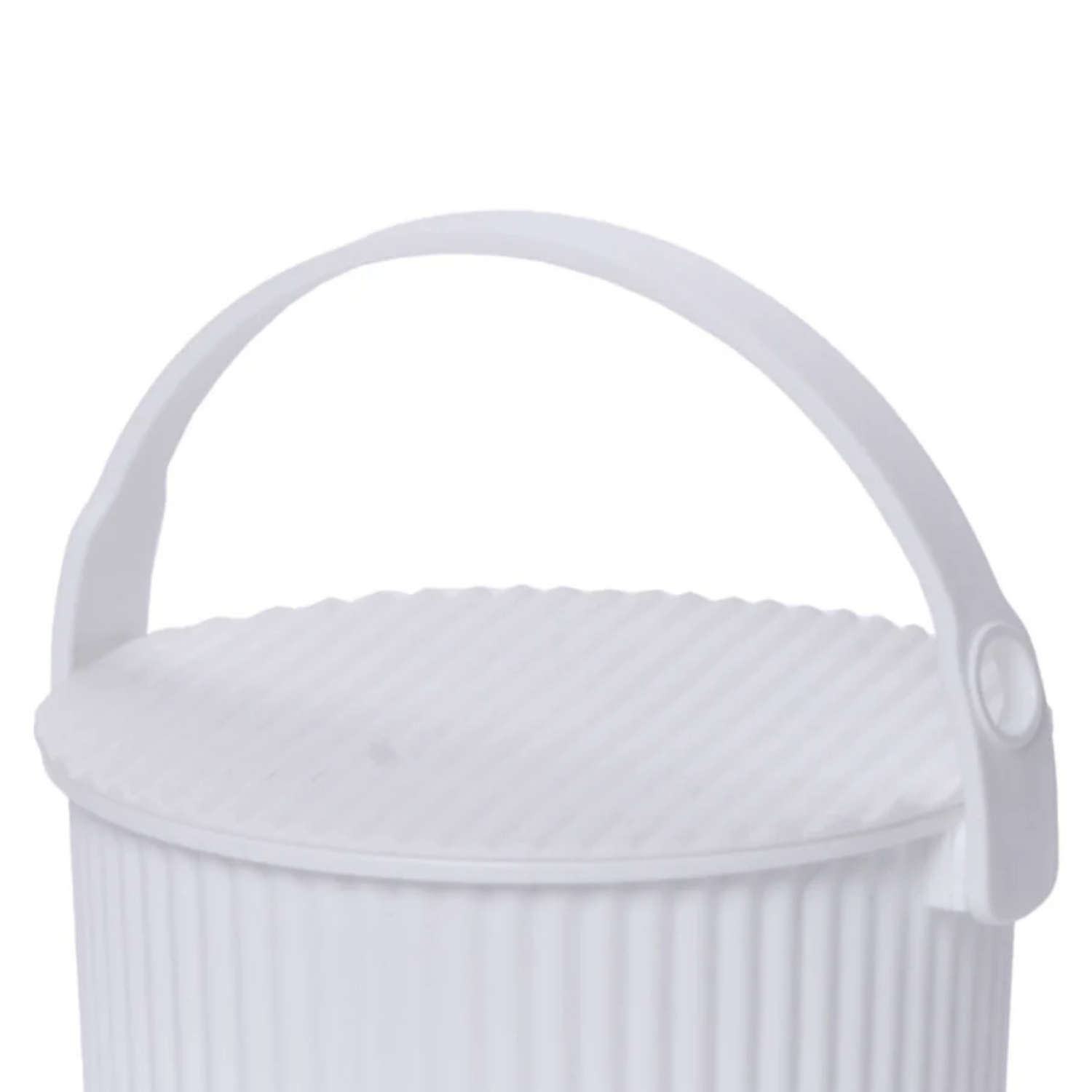 Hachiman Garden Storage Bucket w/ Lid - White