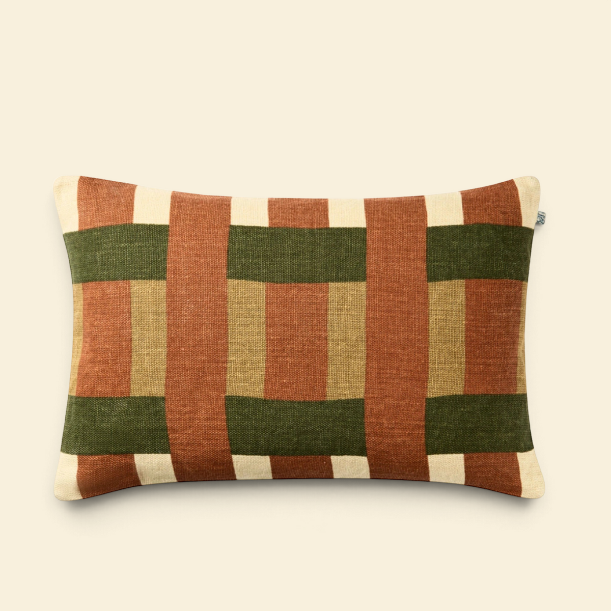 Artisan Linen Kidney Toss Pillow with Feather Insert