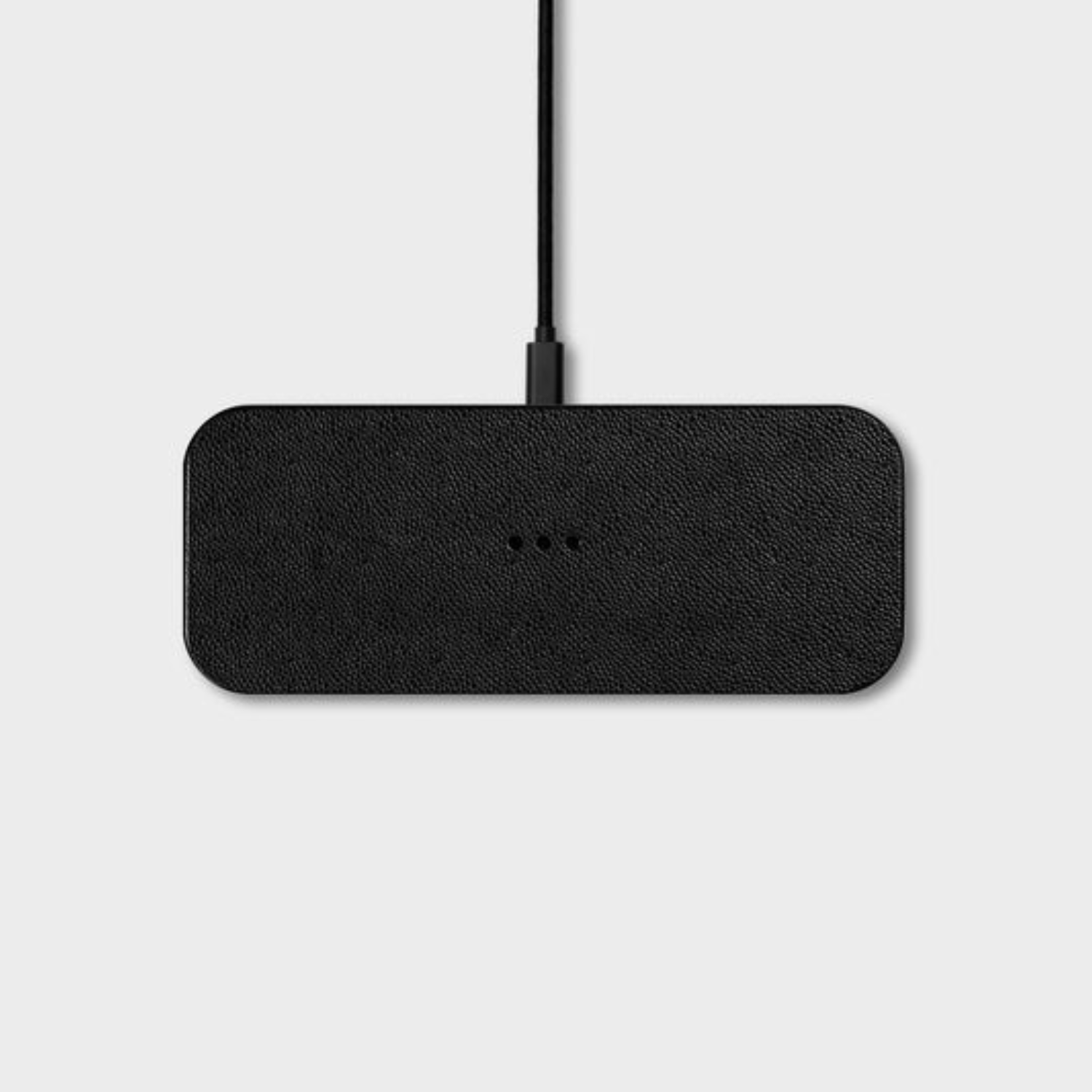 Magnetic Dual Wireless Charger - Black Leather