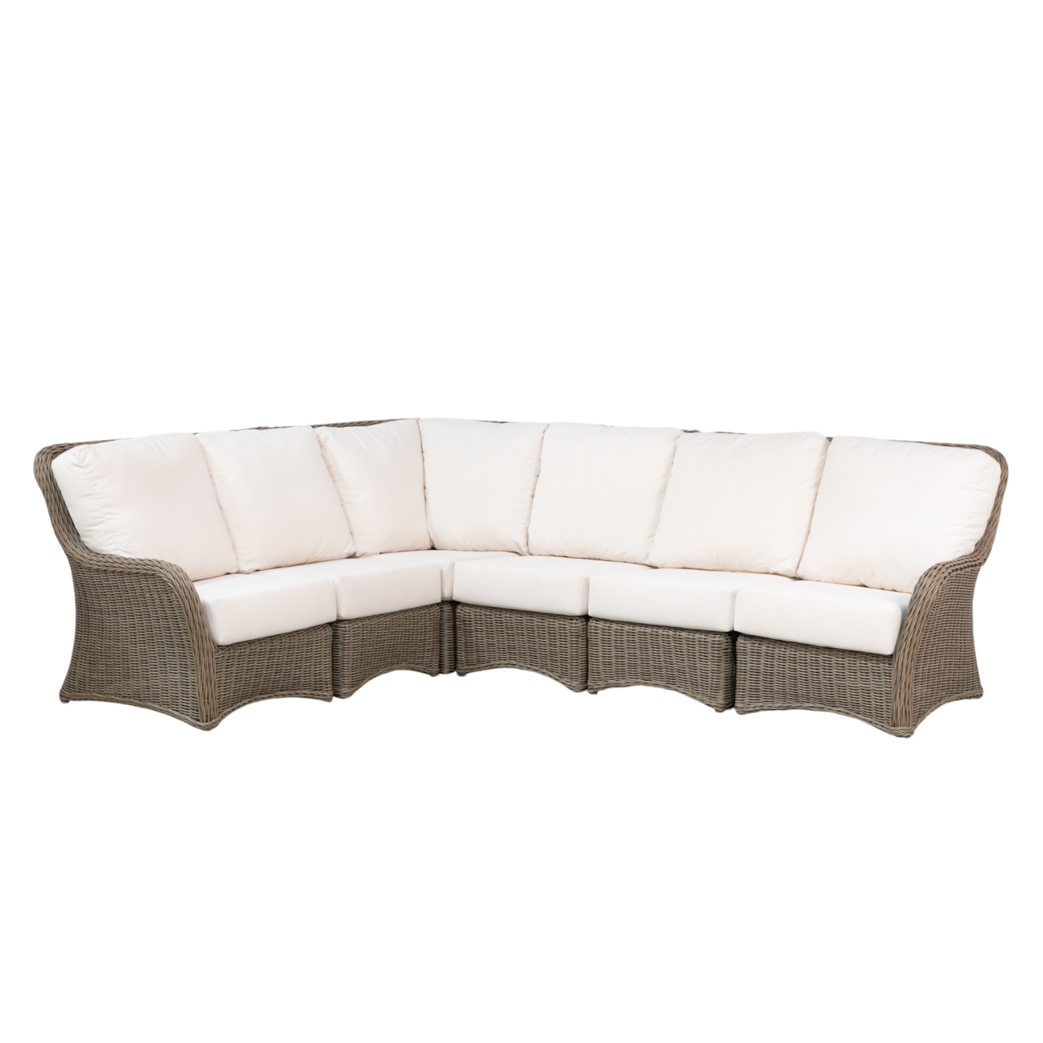 Coastal 6 Piece L-Shape Wicker Sectional