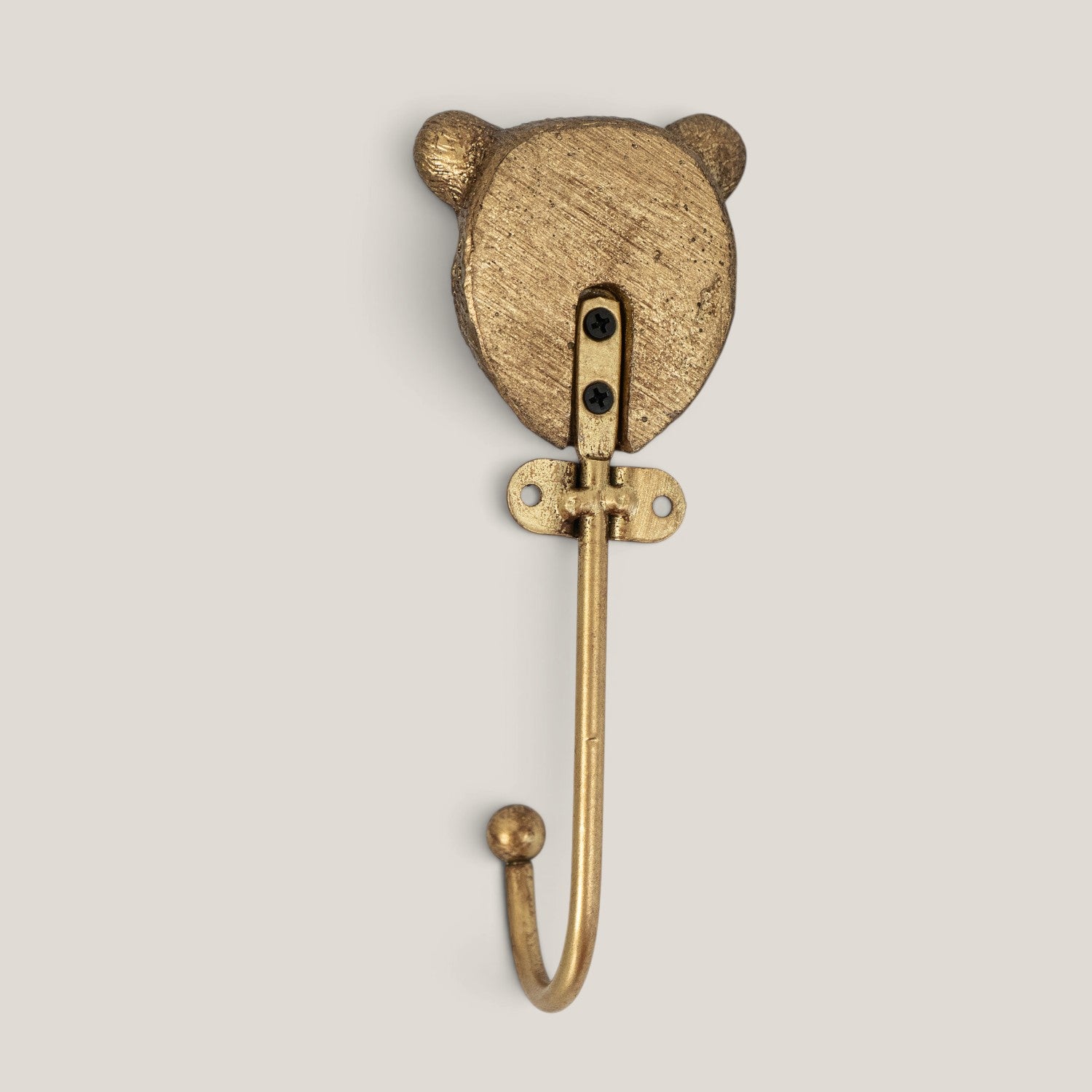 Whimsical Briar Bear Brass Wall Hook