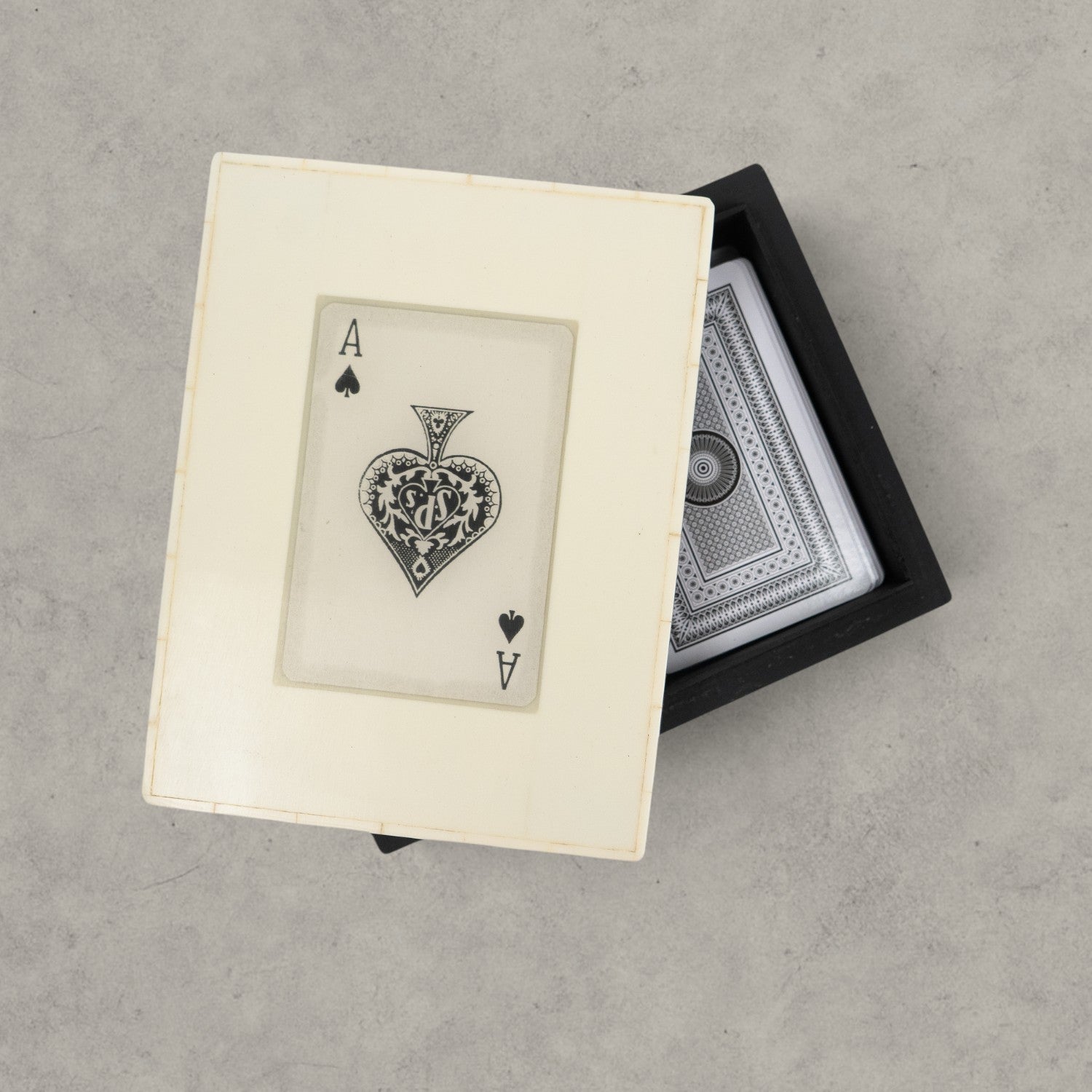 White Resin Game Cards Box Set